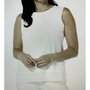 New SnoSkins Women’s Ribbed White Sleeveless Top Blouse Size XL Poly Rayon